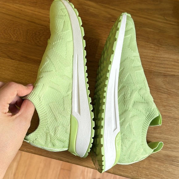 Michael Kors Bodie Logo Embossed Stretch Knit Slip On Trainer Aloe Color - Picture 8 of 9